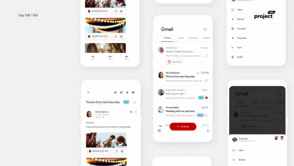 Day 128 – Gmail App Redesign Concept – Material 2.0