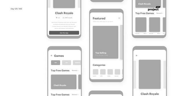 Day 129 – App Store Wireframe