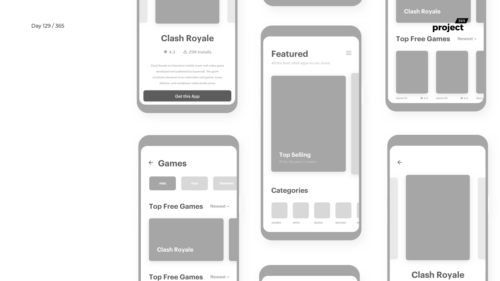 Day 129 - App Store Wireframe - Project365