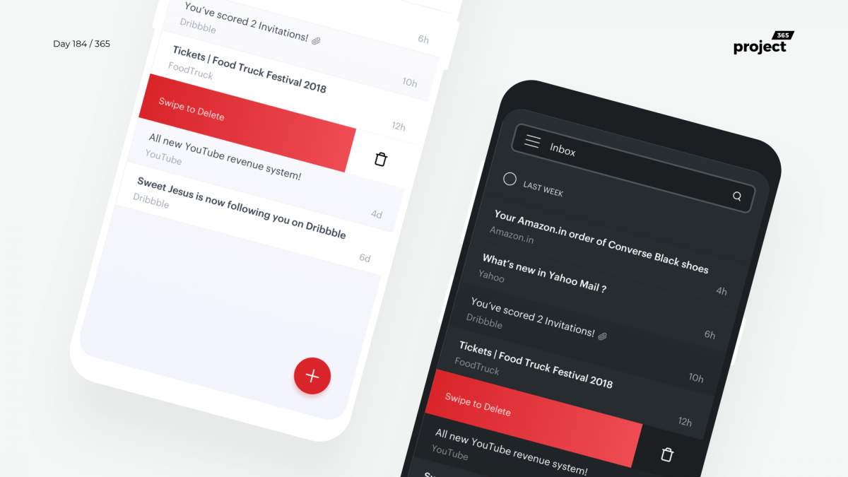Day 184 – Yahoo Mail Mobile App Redesign Concept