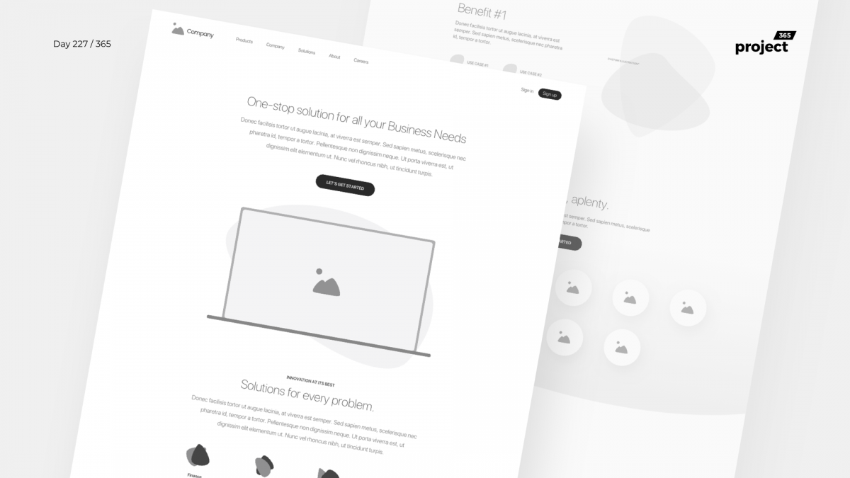 Day 227 – CRM Product Landing Page Wireframe