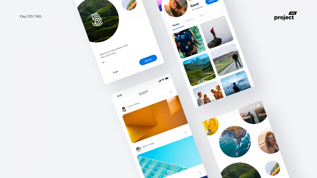 Day 233 – 500px Mobile App Redesign Concept