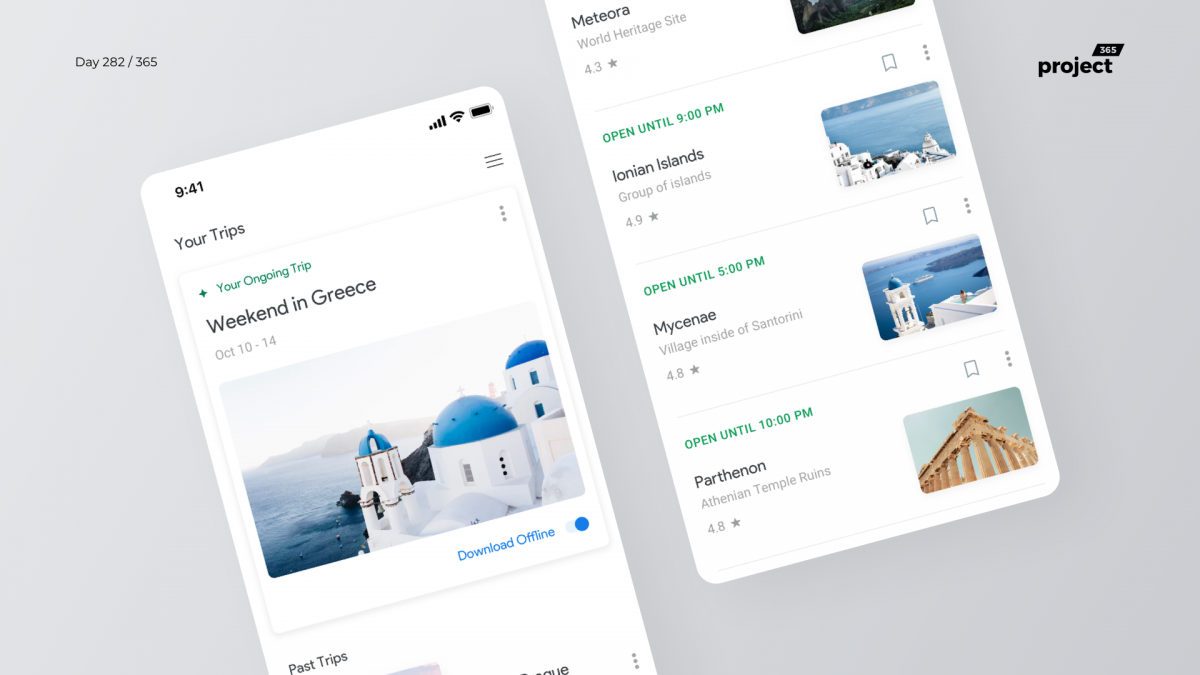 Day 282 – Google Trips Mobile App Redesign Concept
