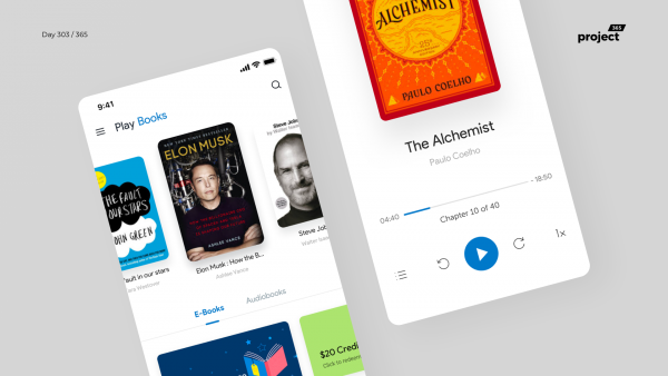 Day 303 – Google Play Books App Redesign