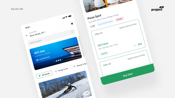 Day 345 – Groupon Mobile App Redesign